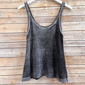 American Eagle Sweater Tank Women’s Size Small Gray Black Knit Mesh Sides